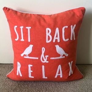 Cynthia Rowley Relax Message Throw Pillow